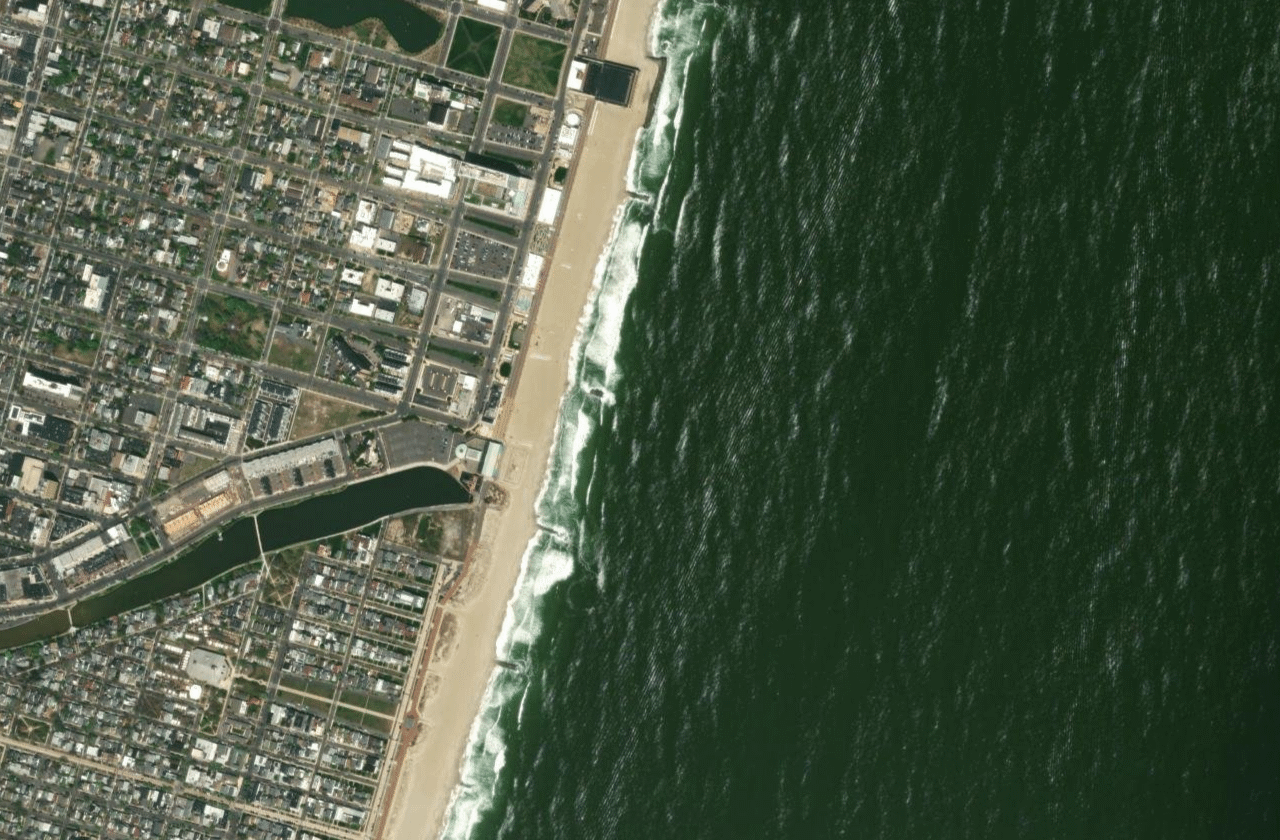 Satellite view of Asbury Park