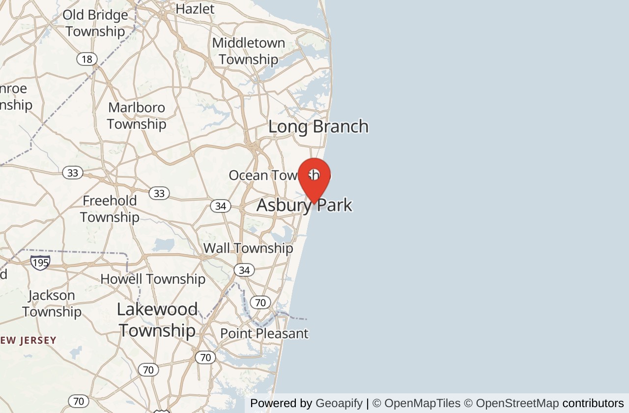 Map showing Asbury Park location