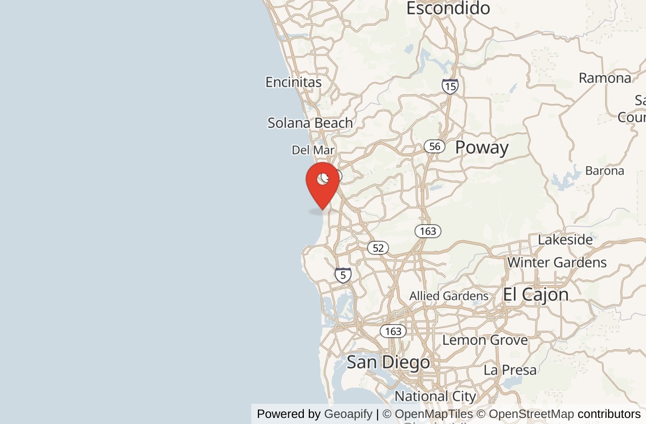 Map showing Black's Beach location