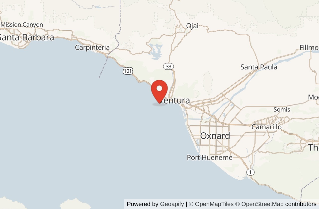 Map showing C-Street (Ventura) location
