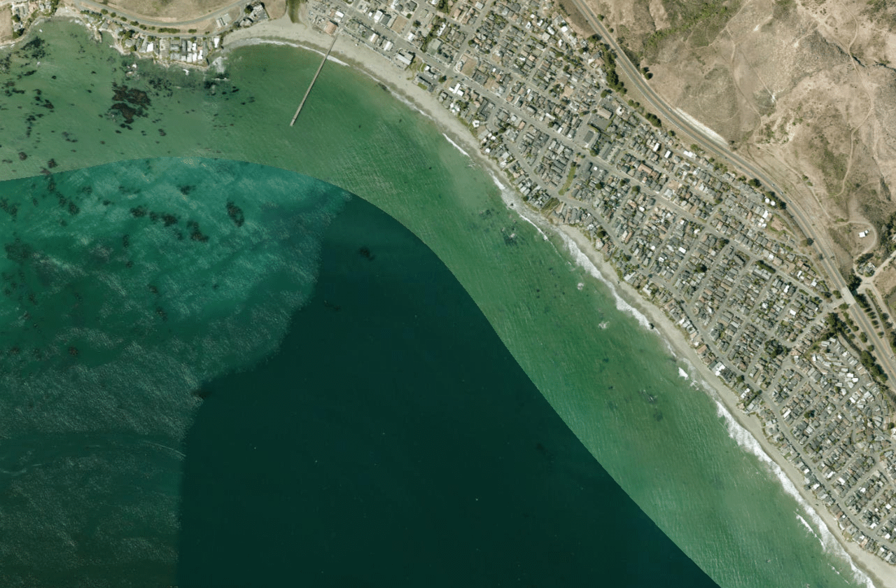Satellite view of Cayucos Pier