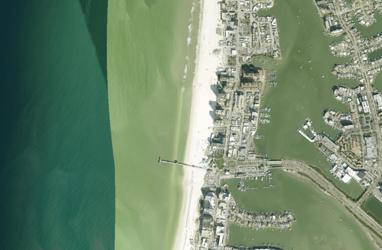 Satellite view of Clearwater Beach