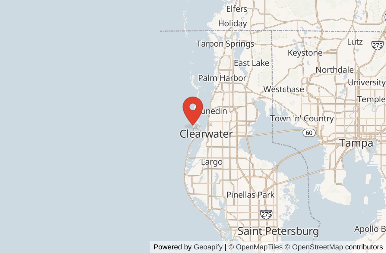 Map showing Clearwater Beach location