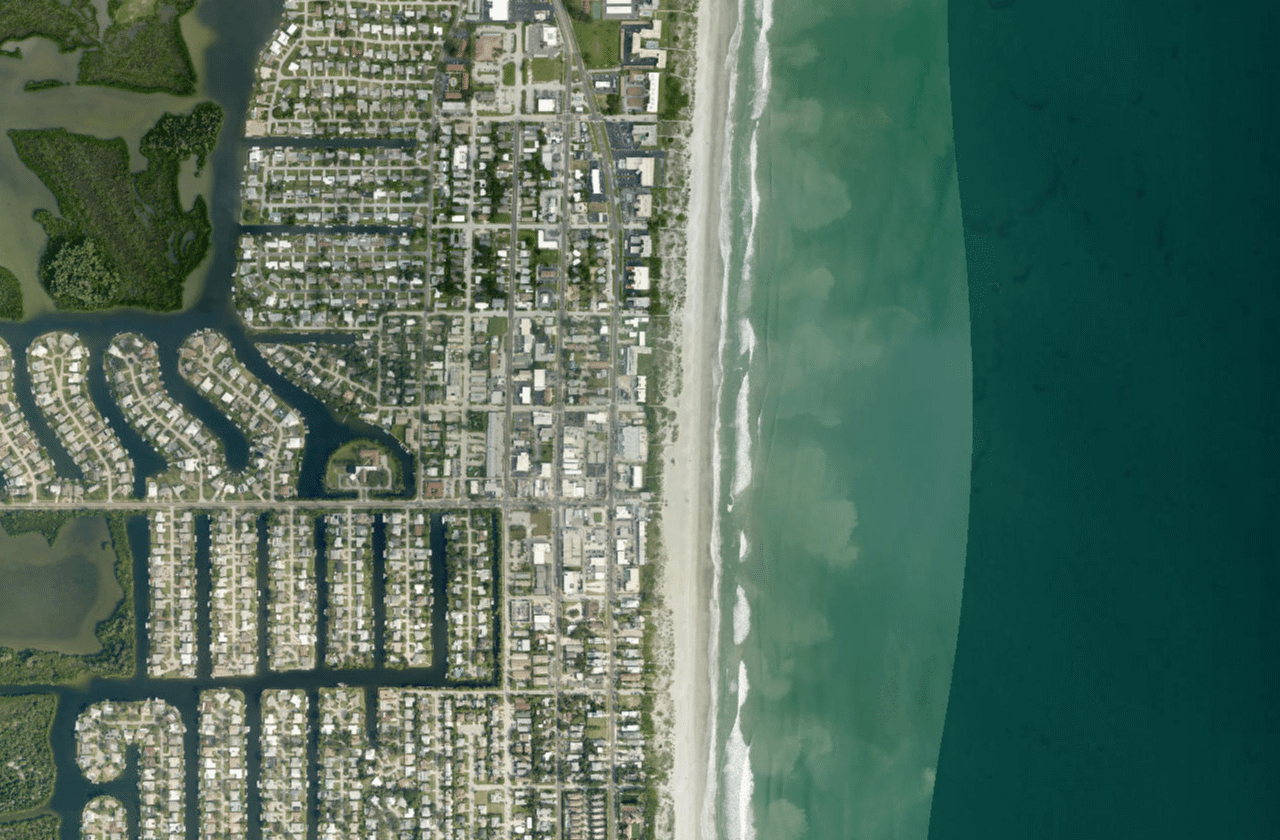Satellite view of Cocoa Beach