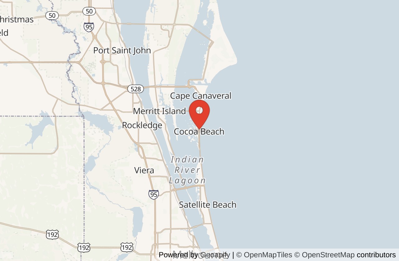 Map showing Cocoa Beach location