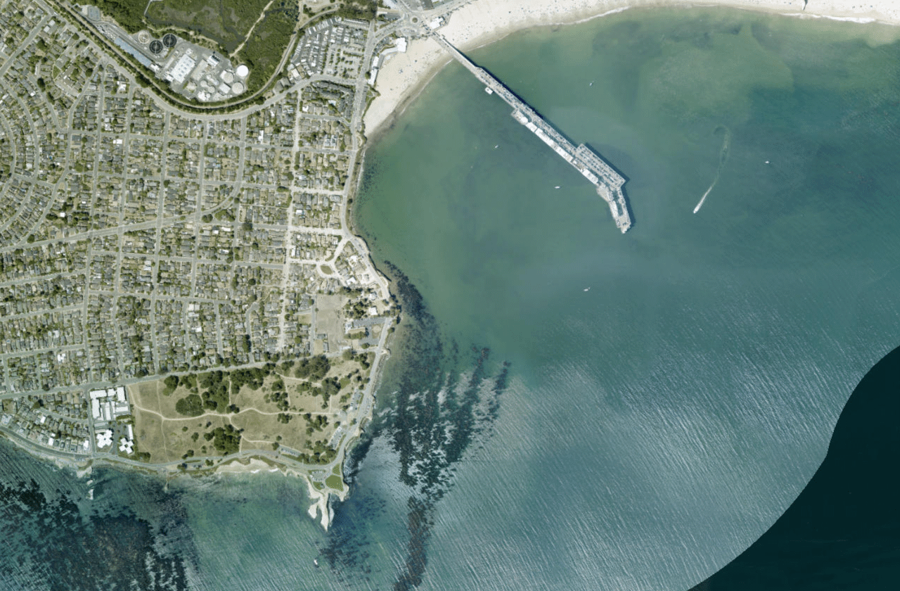 Satellite view of Cowell's Beach
