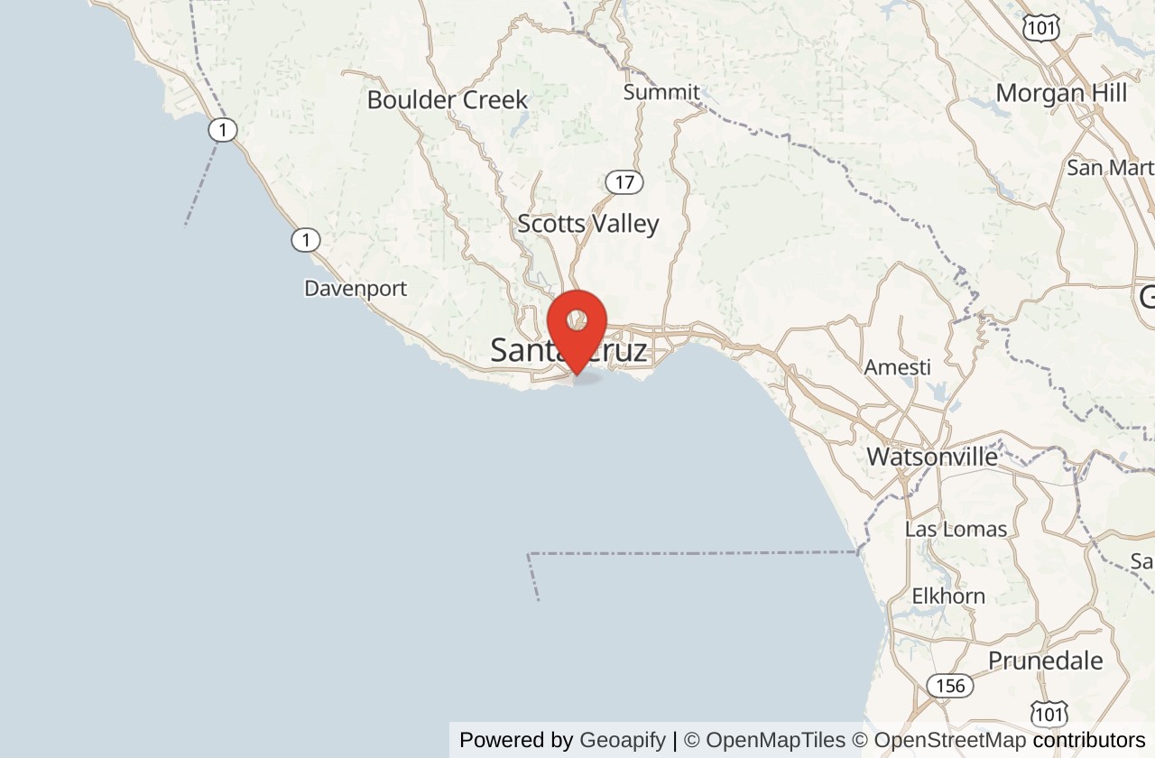 Map showing Cowell's Beach location