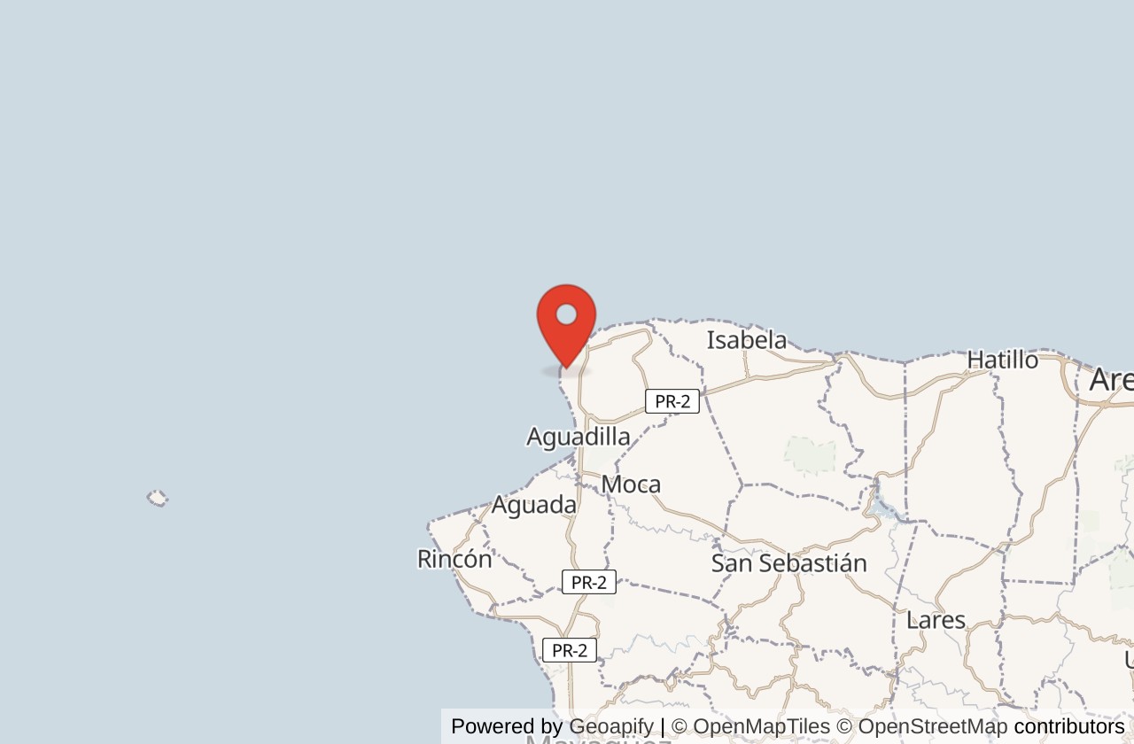 Map showing Crash Boat location
