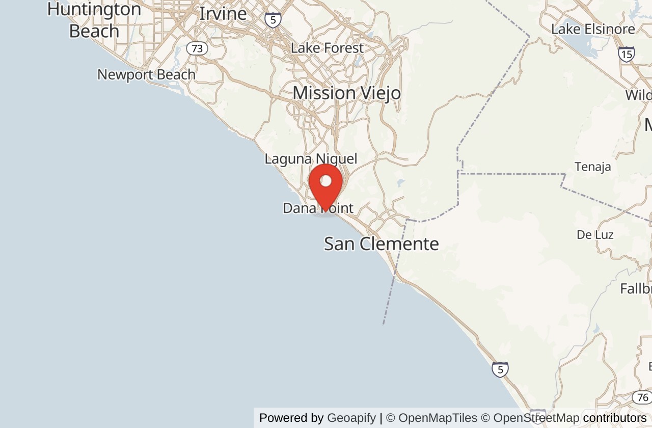 Map showing Doheny State Beach location