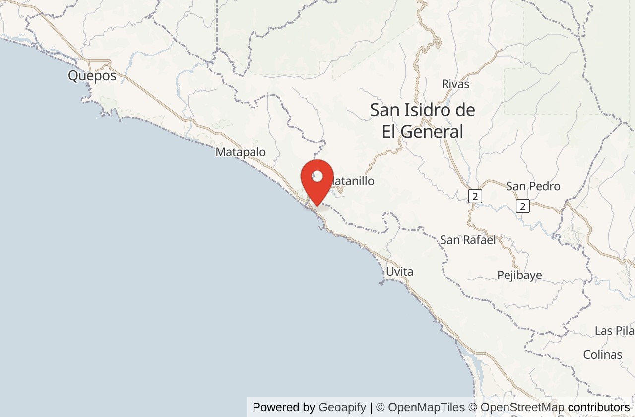 Map showing Dominical location