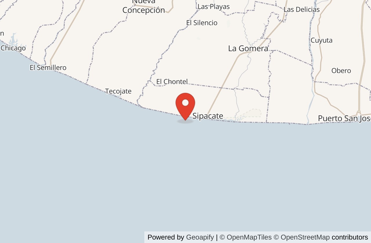 Map showing El Paredon location