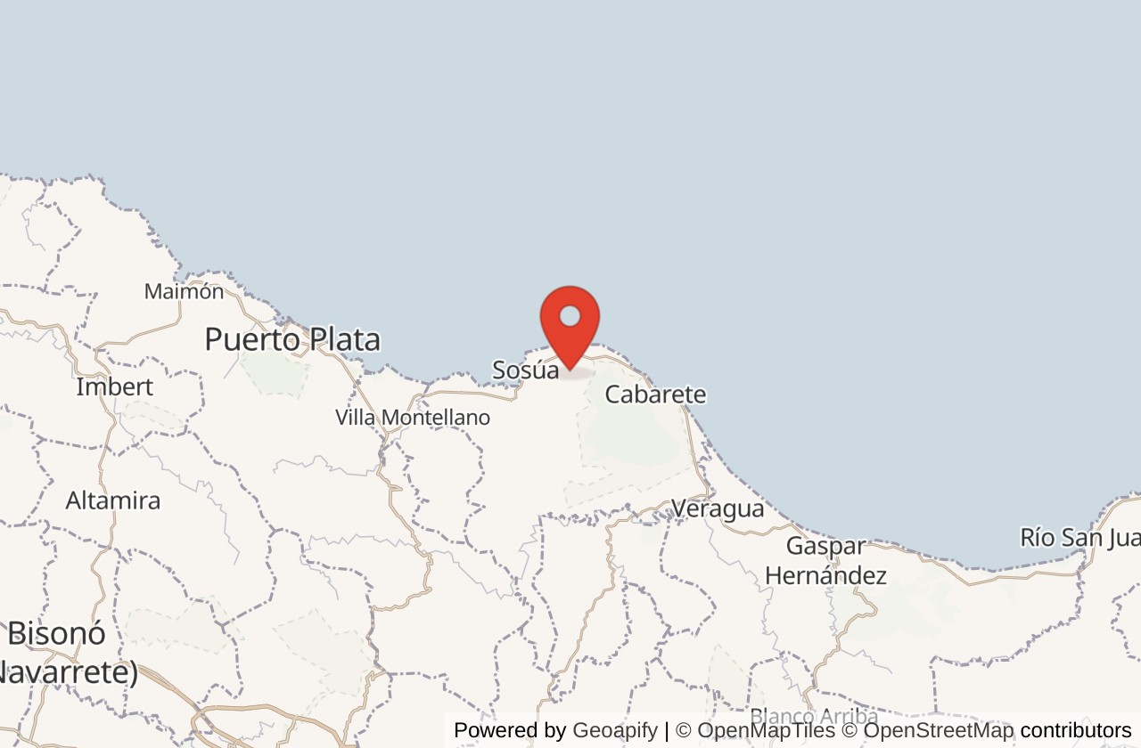 Map showing Encuentro (Cabarete) location
