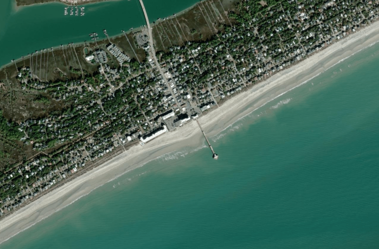 Satellite view of Folly Beach