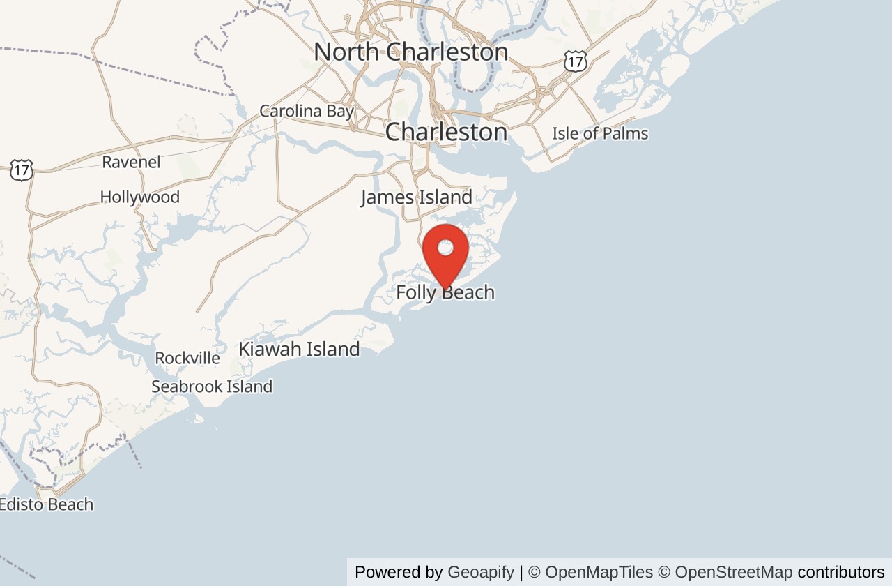 Map showing Folly Beach location