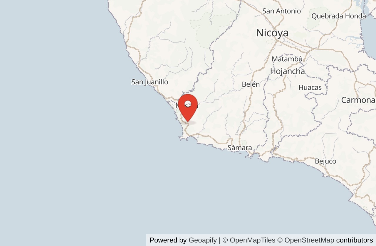 Map showing Guiones (Nosara) location