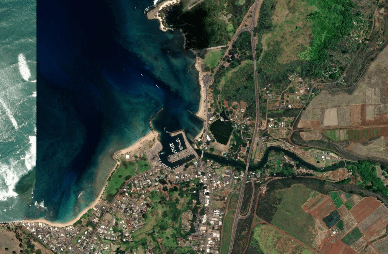 Satellite view of Haleiwa