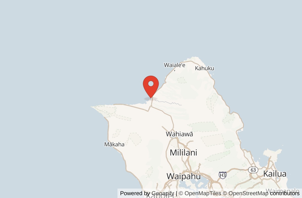 Map showing Haleiwa location