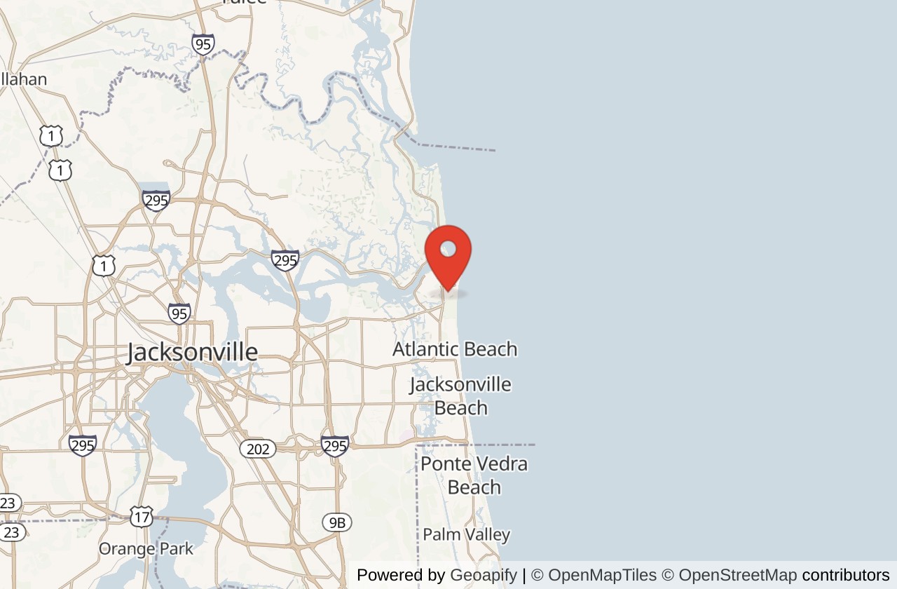 Map showing Hannah Park/Mayport Poles location