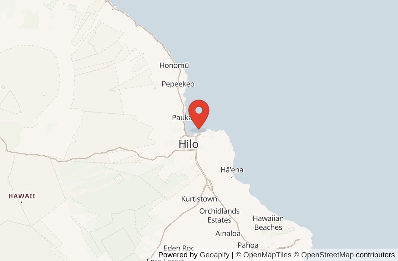 Map showing Honolii Beach Park location