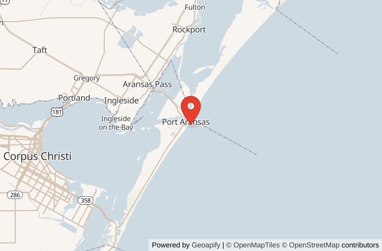 Map showing Horace Caldwell Pier location