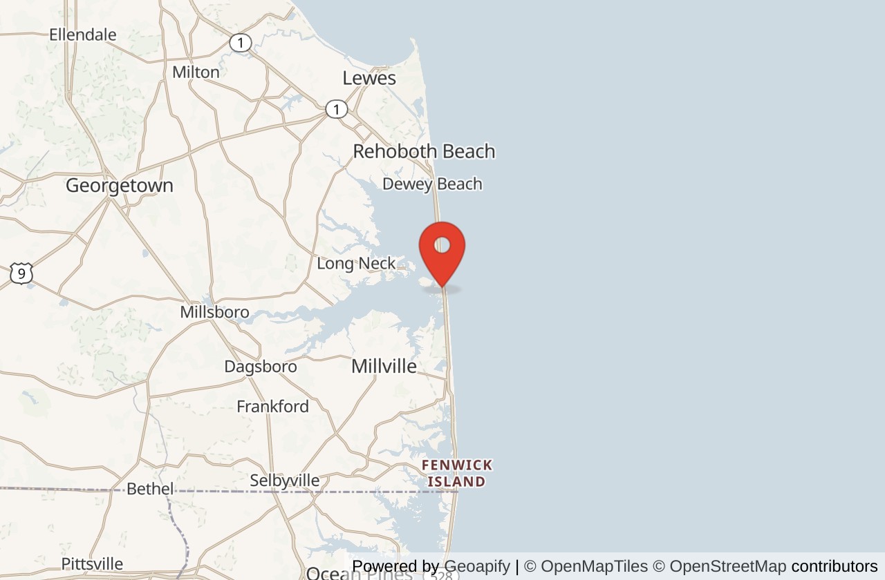 Map showing Indian River Inlet location