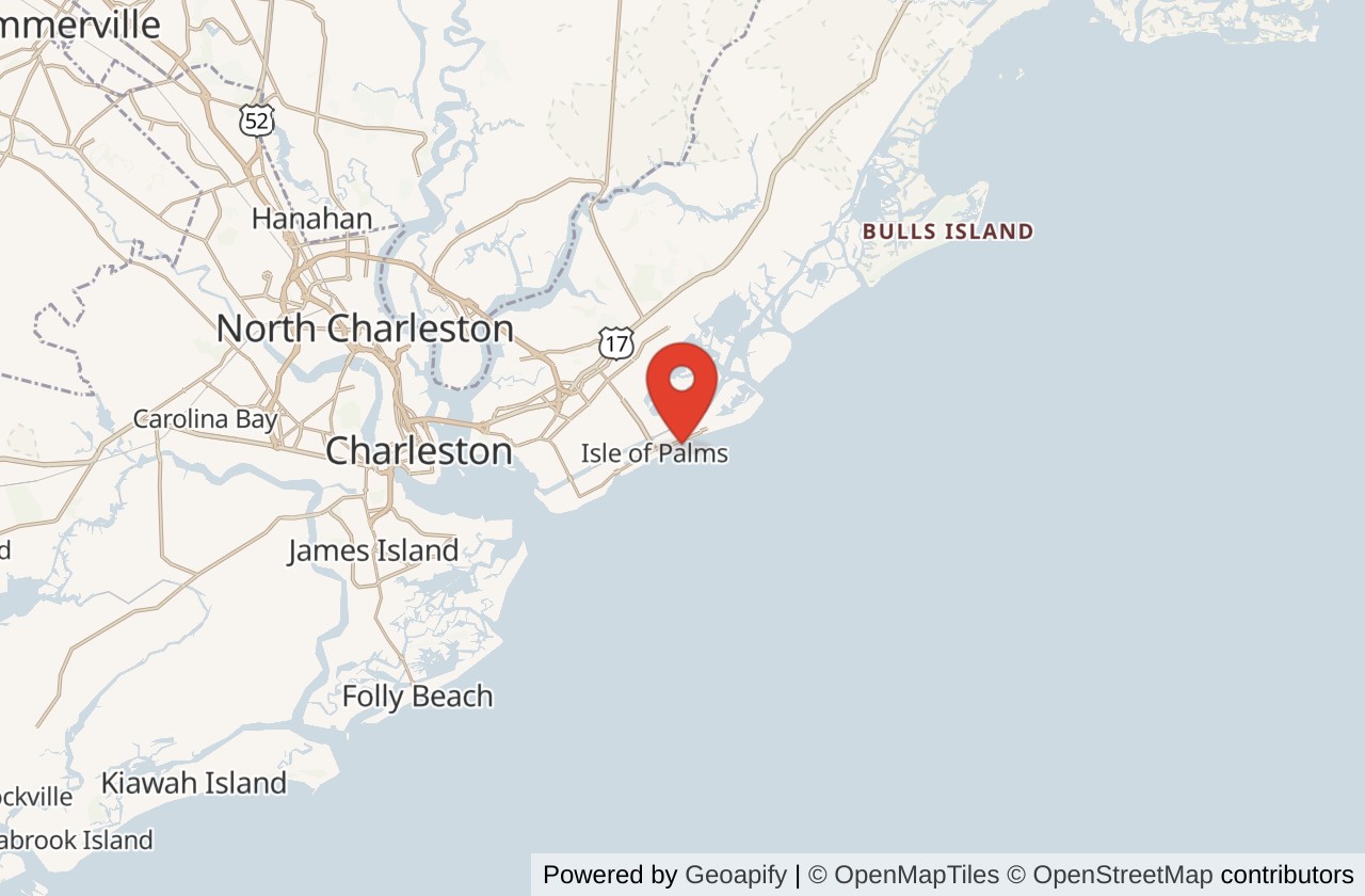 Map showing Isle of Palms Pier location