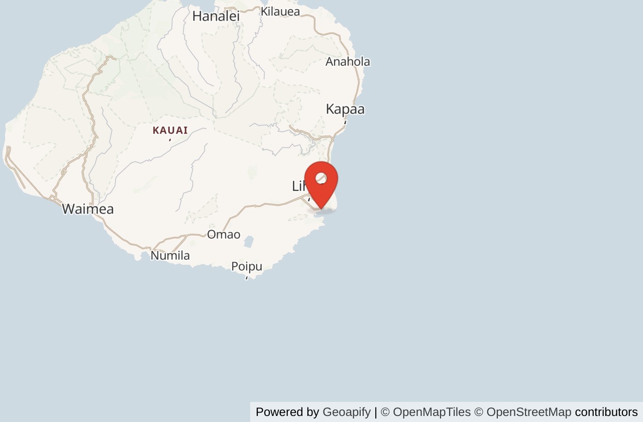Map showing Kalapaki Beach location