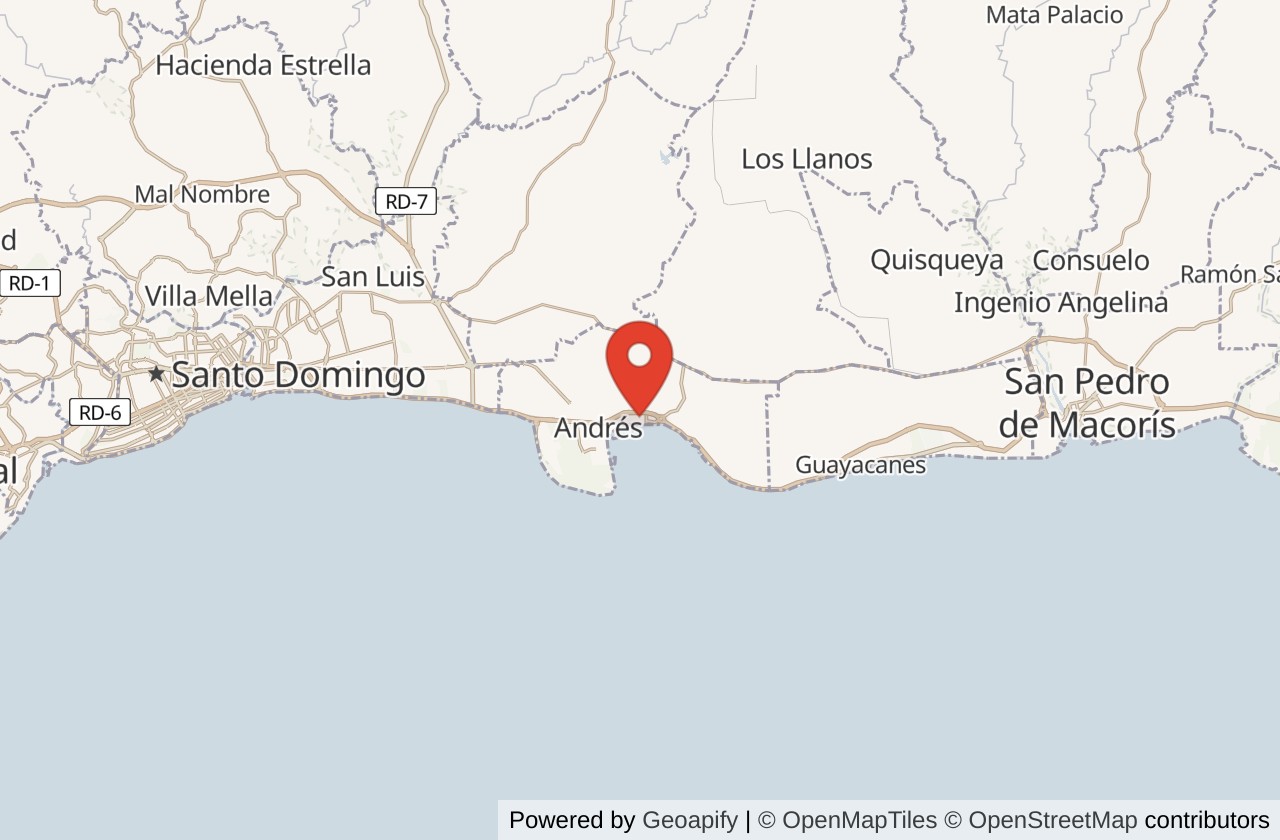 Map showing La Boya location