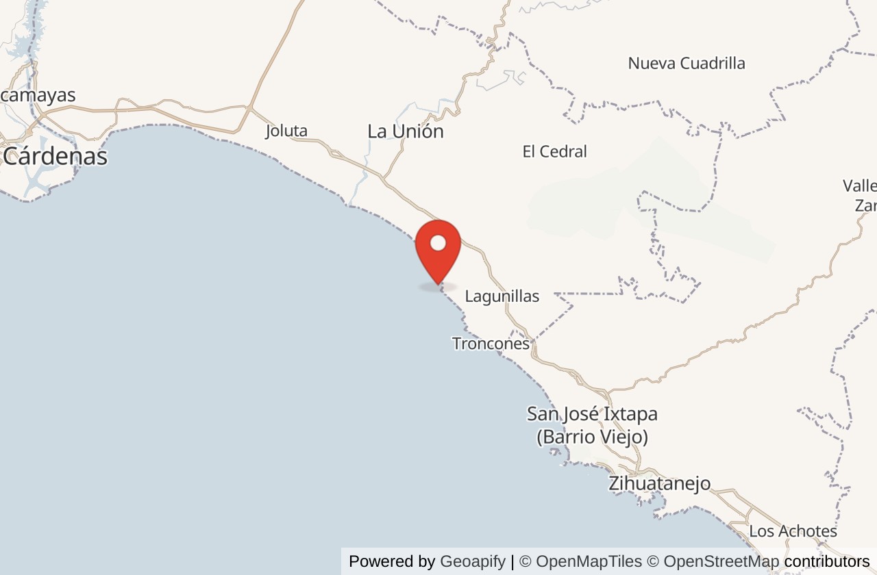Map showing La Saladita location