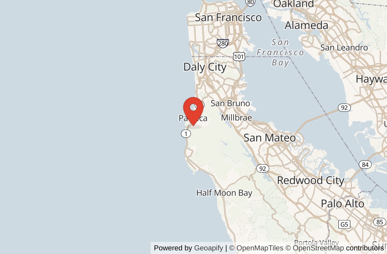 Map showing Linda Mar (Pacifica) location