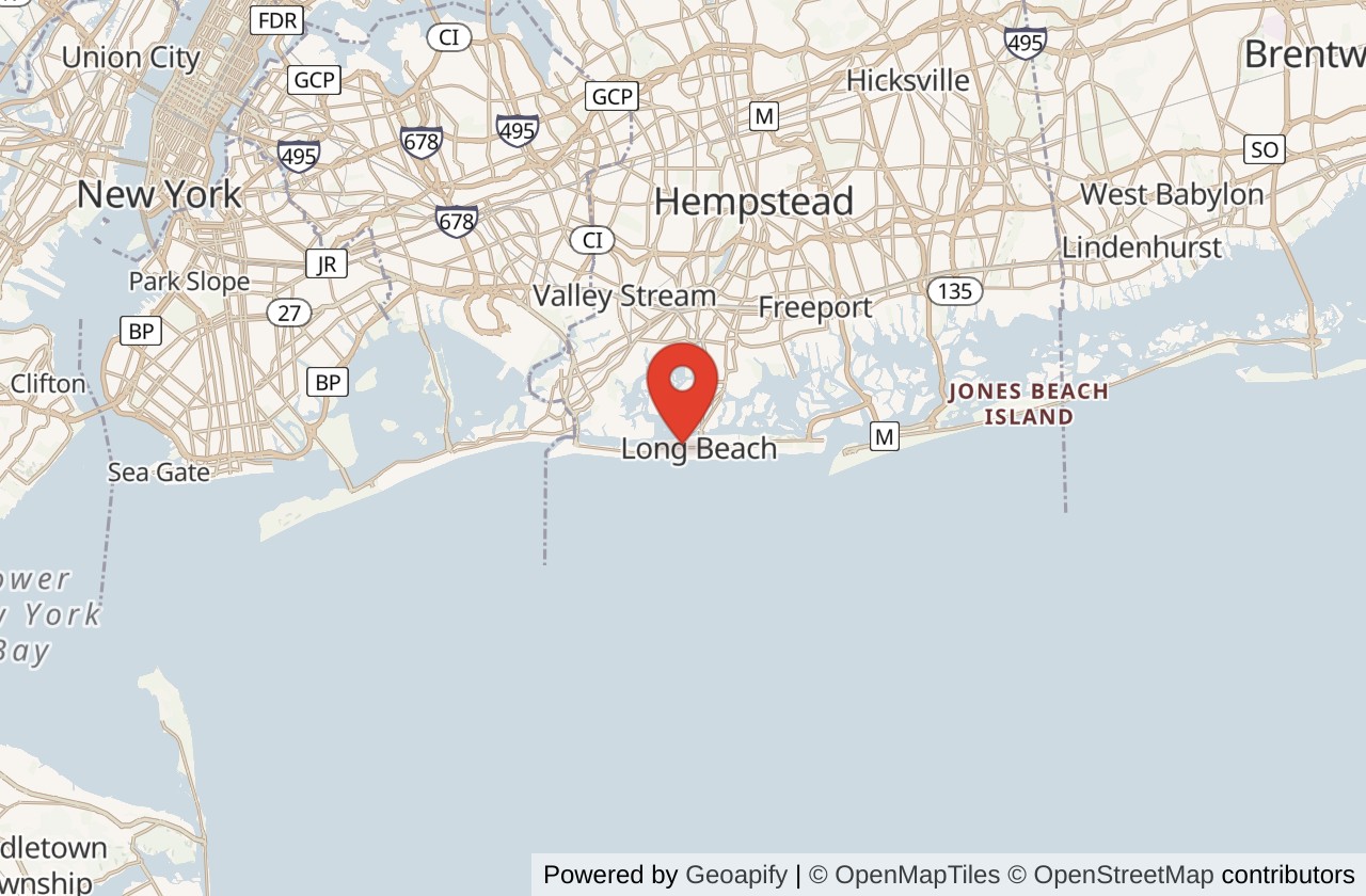 Map showing Long Beach location