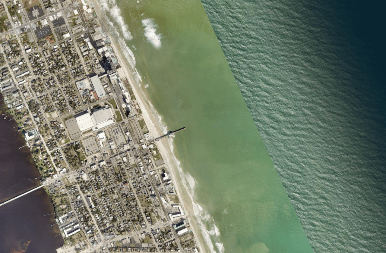 Satellite view of Main Street Pier