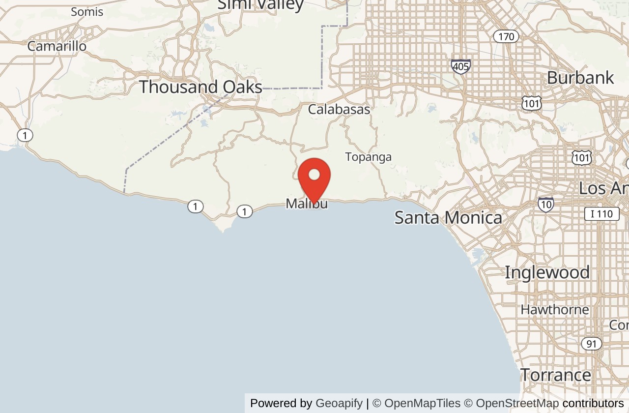 Map showing Malibu (First Point) location