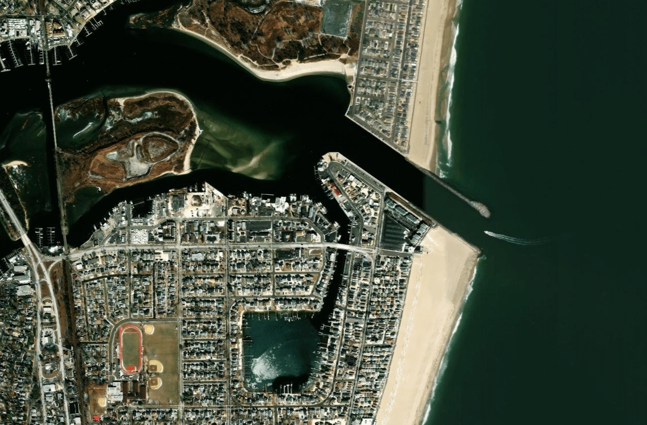 Satellite view of Manasquan Inlet