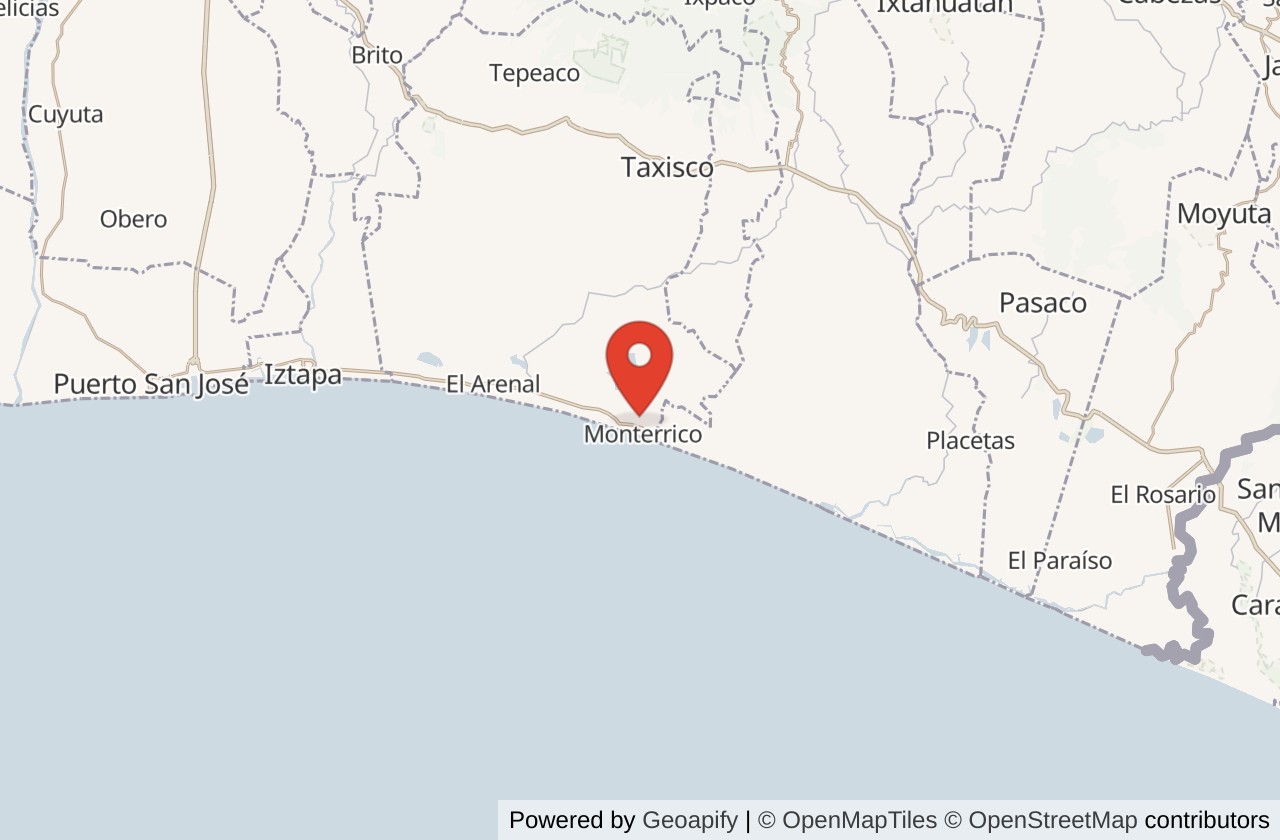 Map showing Monterrico location