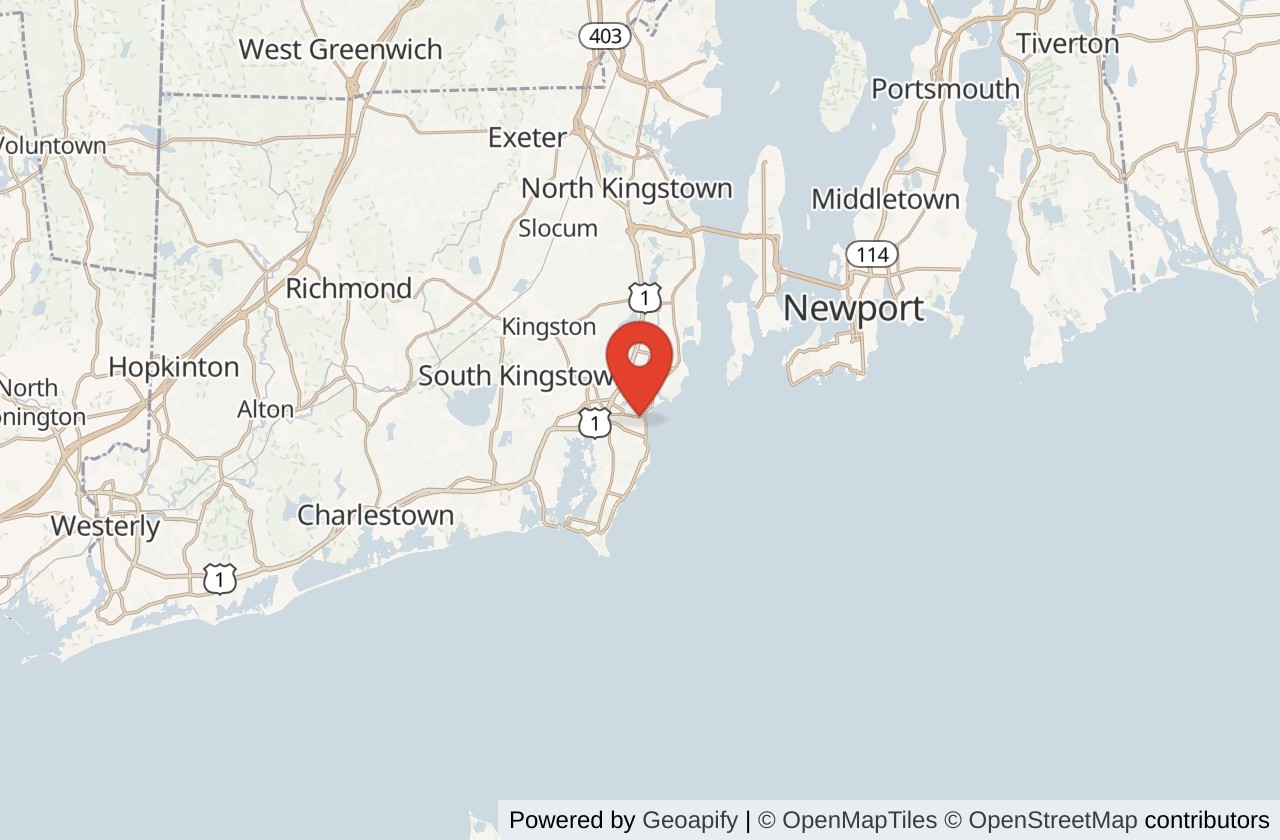 Map showing Narragansett (Town Beach) location