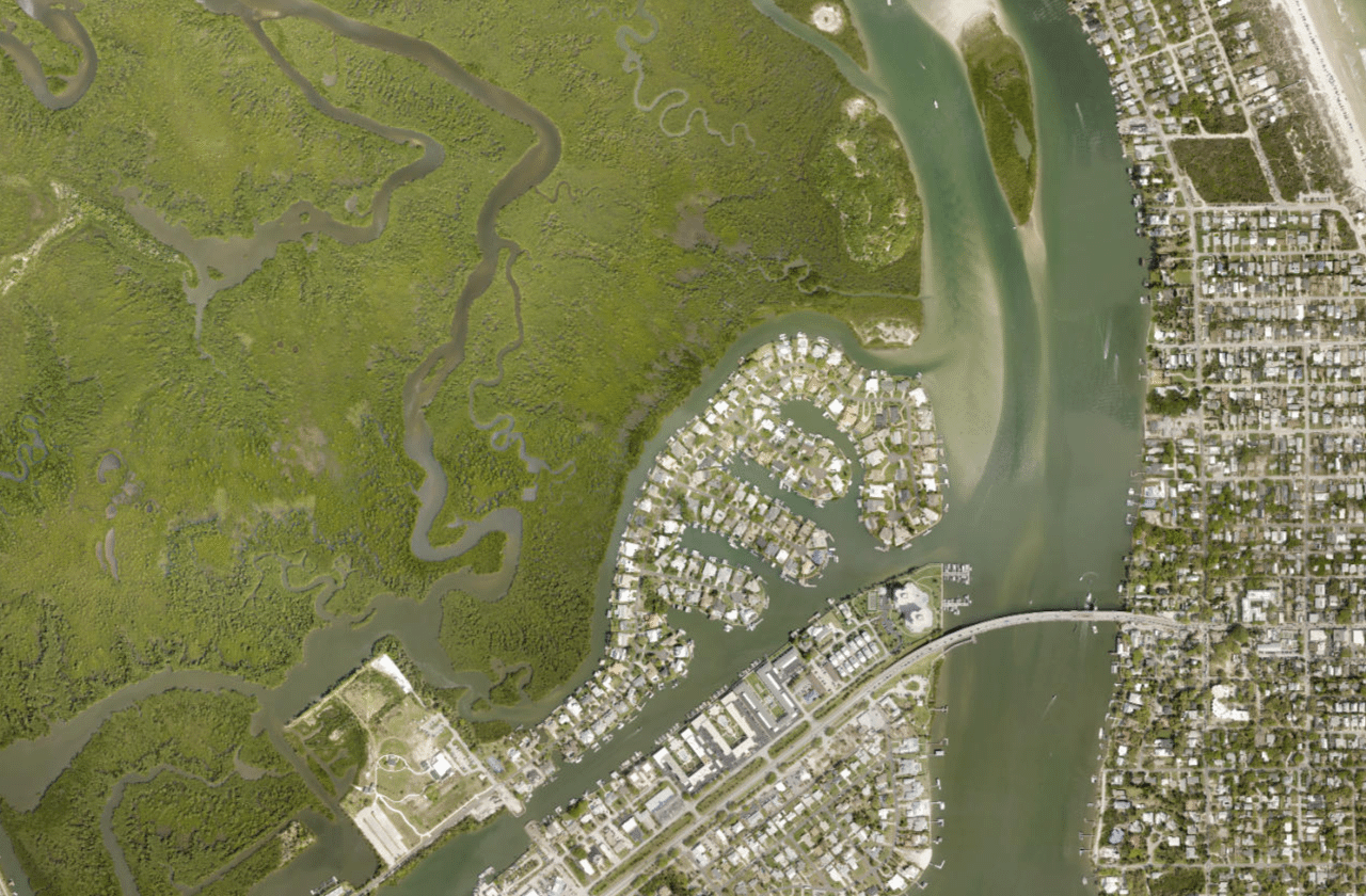 Satellite view of New Smyrna Beach