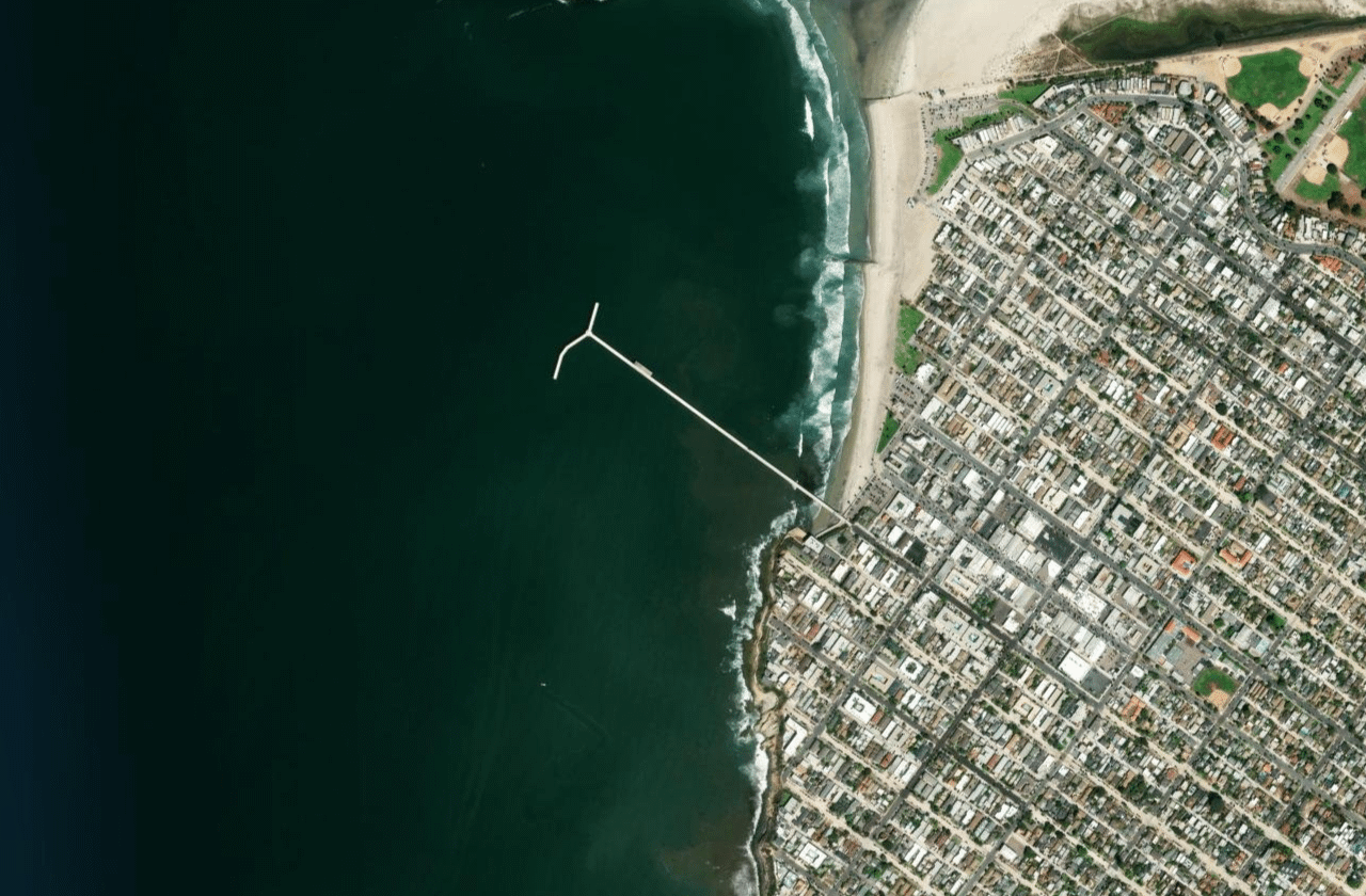 Satellite view of Ocean Beach (San Diego)