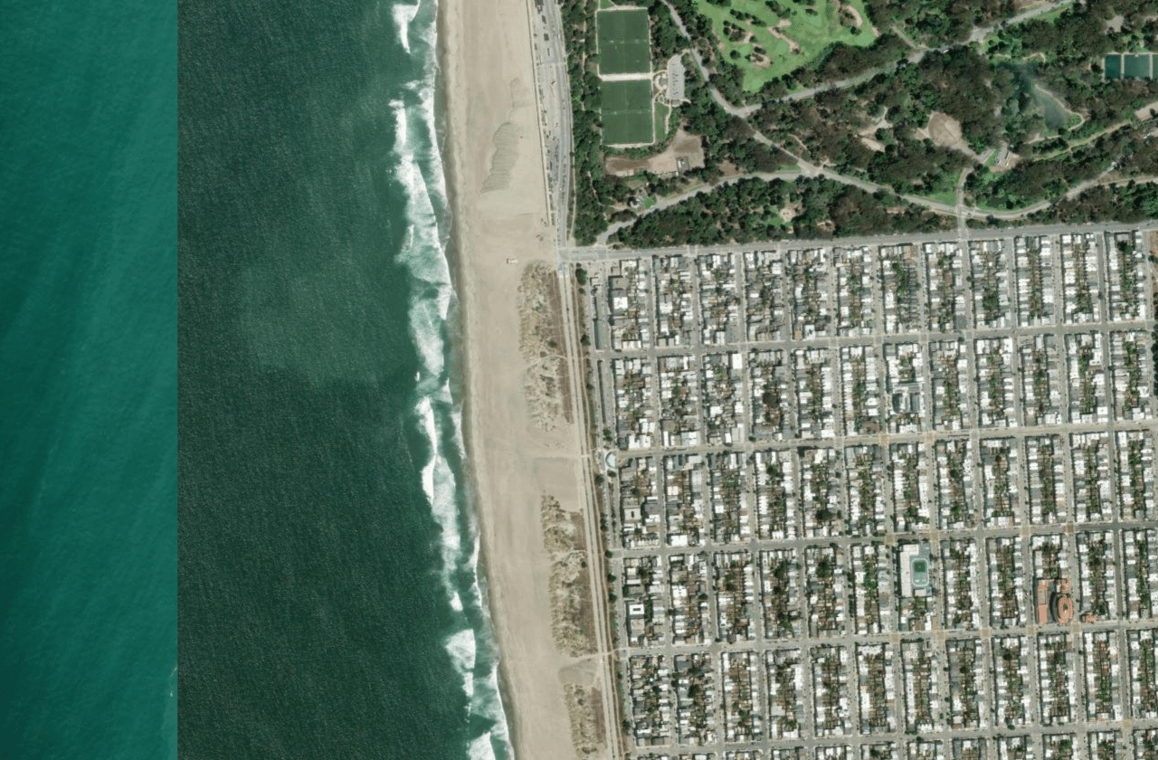 Satellite view of Ocean Beach (SF)