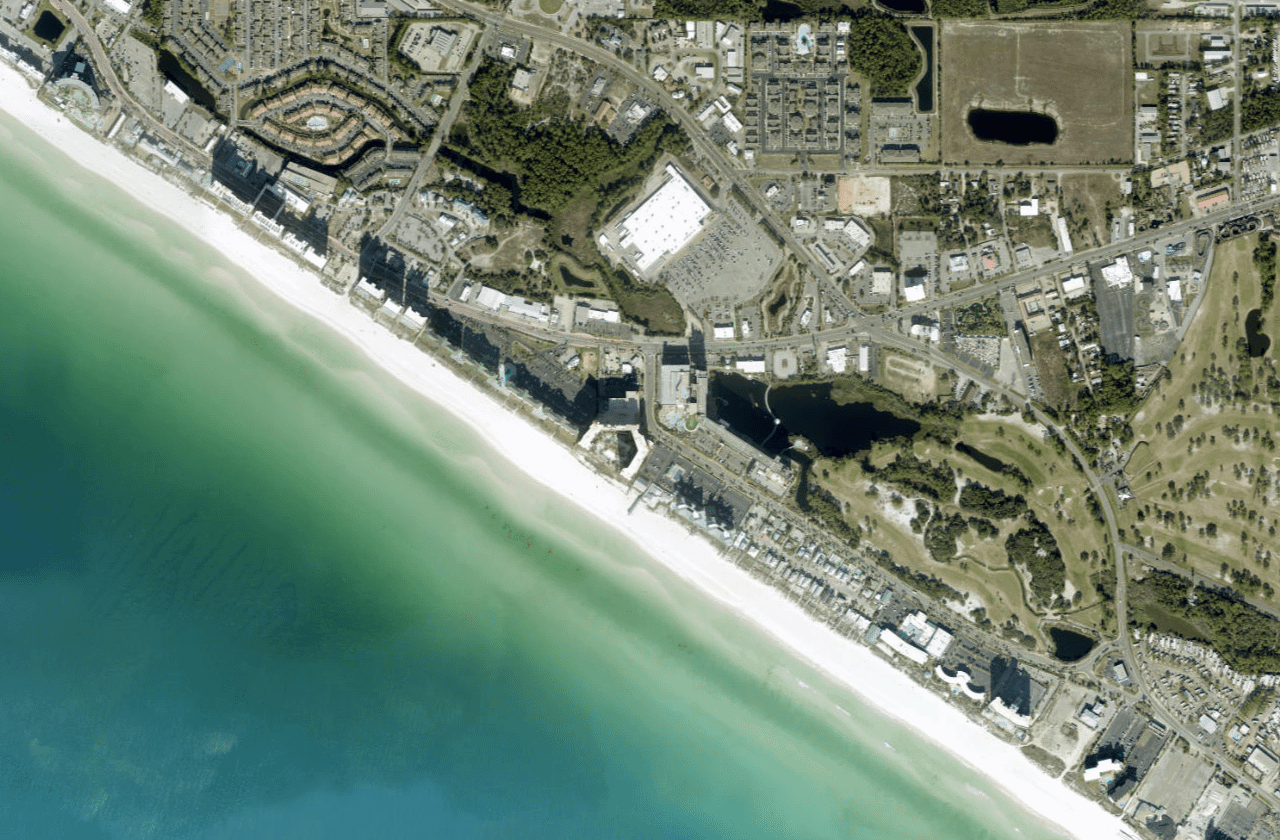 Satellite view of Panama City Beach