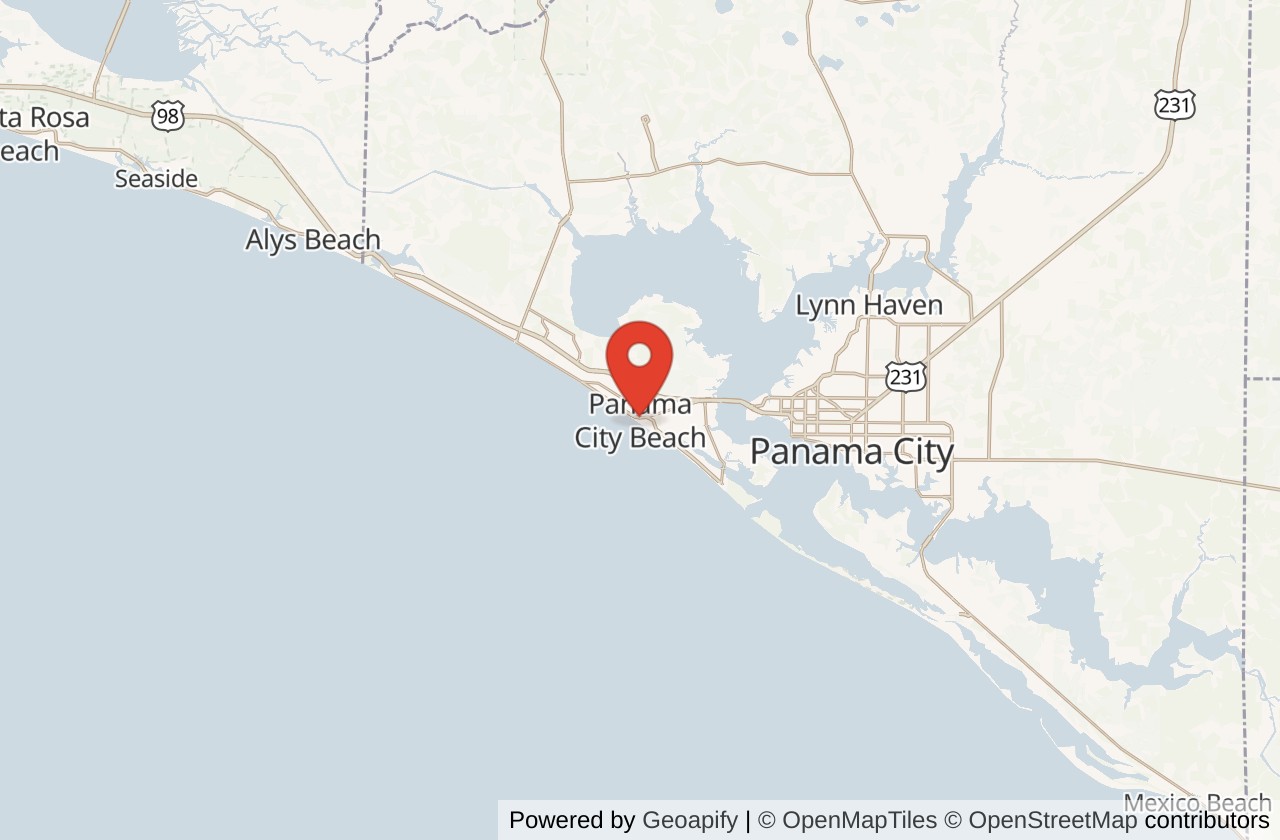 Map showing Panama City Beach location
