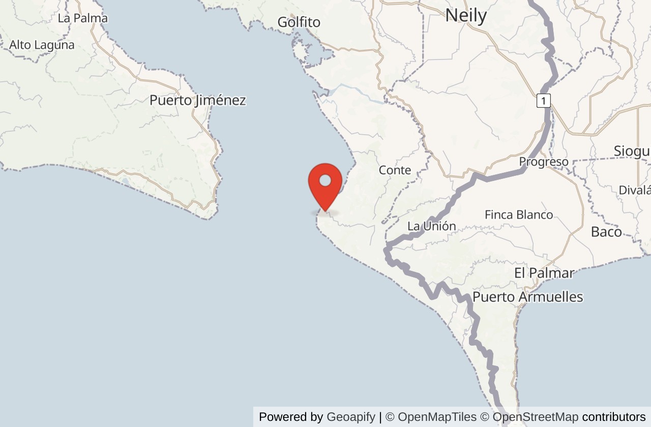 Map showing Pavones location