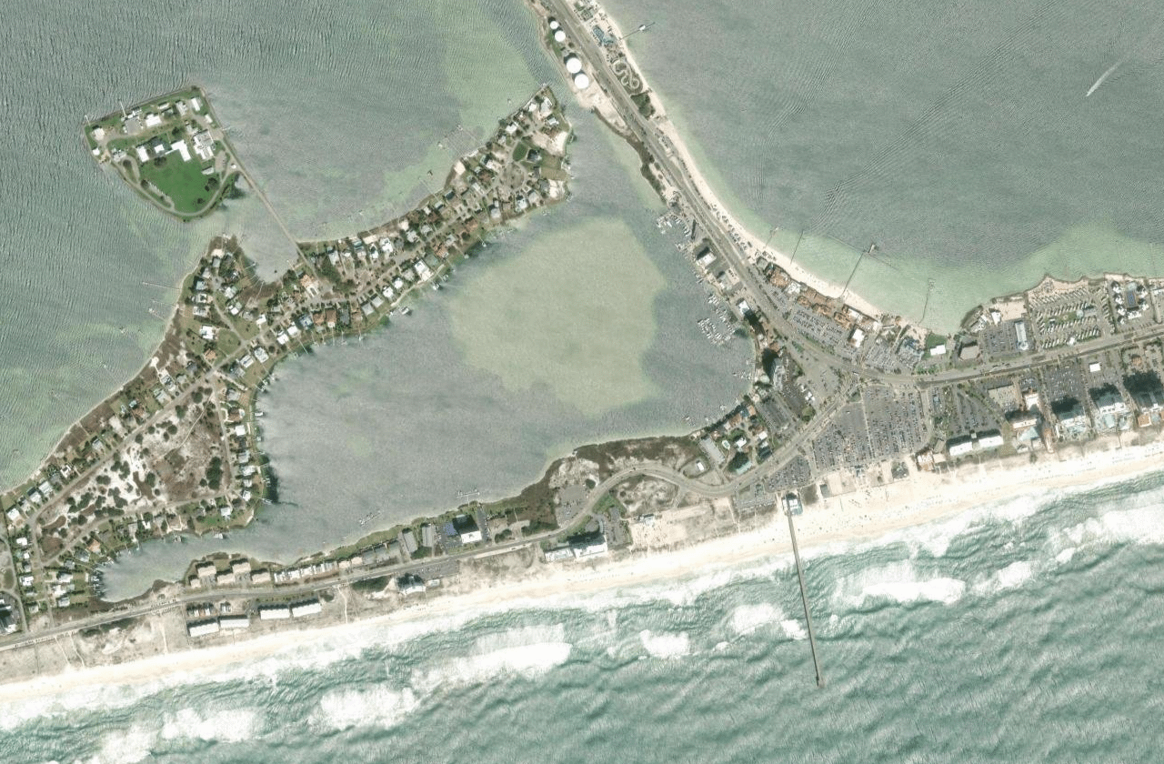 Satellite view of Pensacola Beach