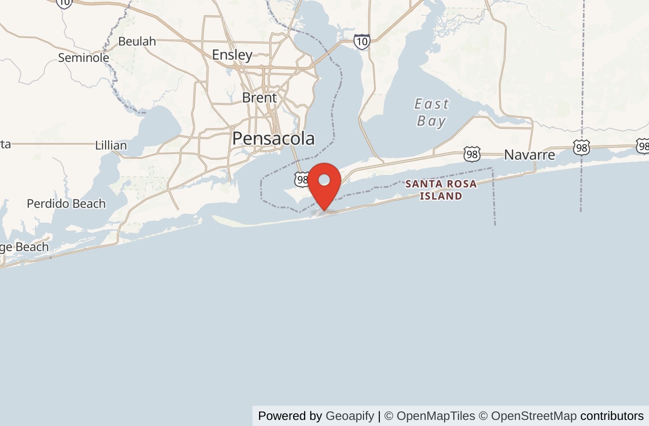 Map showing Pensacola Beach location