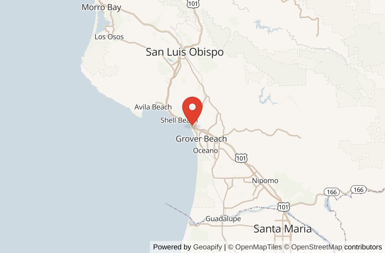 Map showing Pismo Beach Pier location