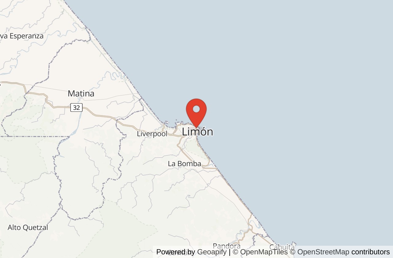 Map showing Playa Bonita location