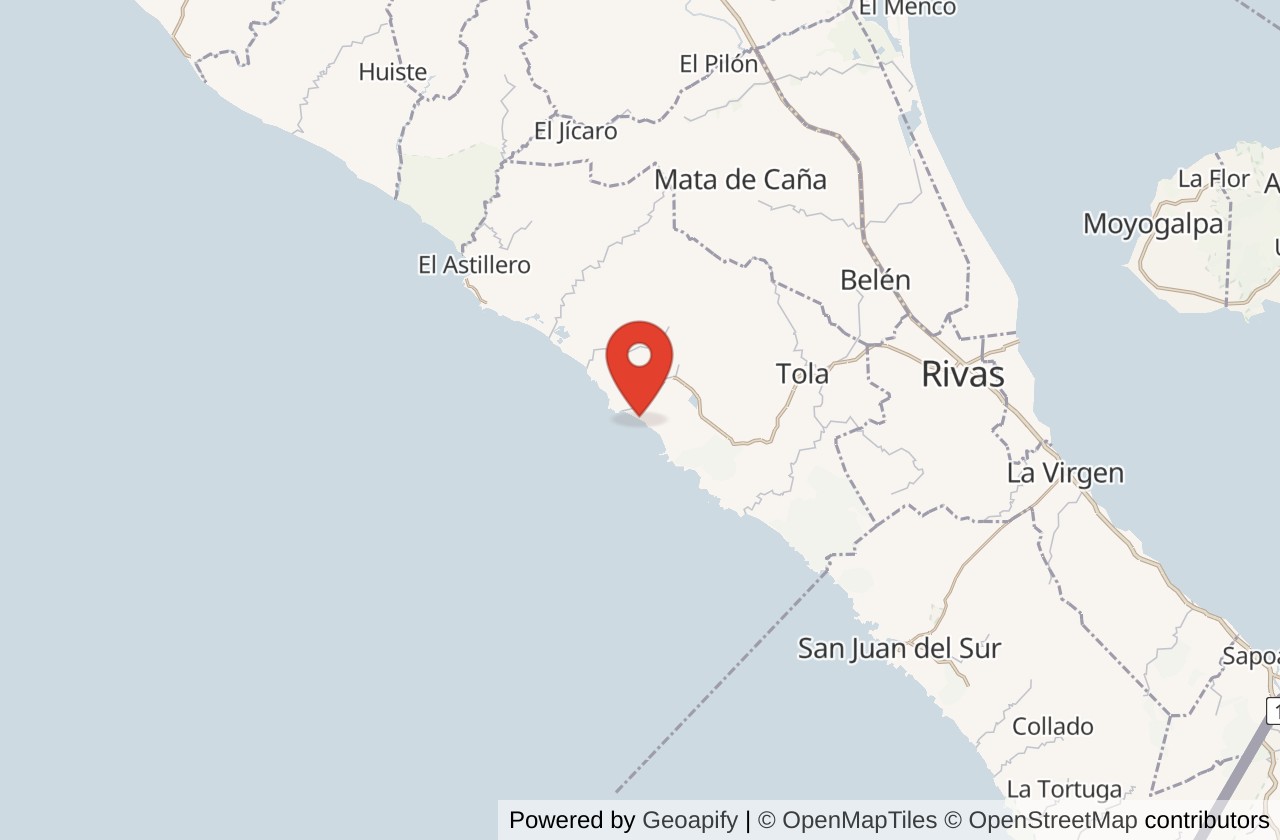 Map showing Playa Colorado location