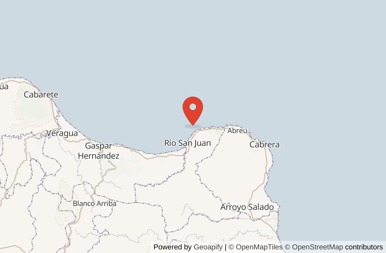 Map showing Playa Grande location