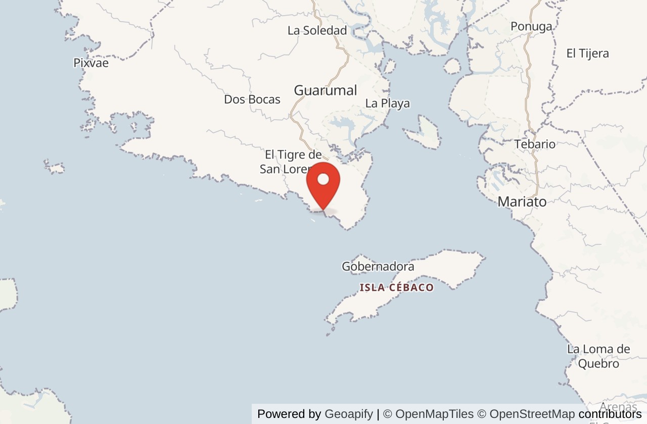 Map showing Playa Santa Catalina location