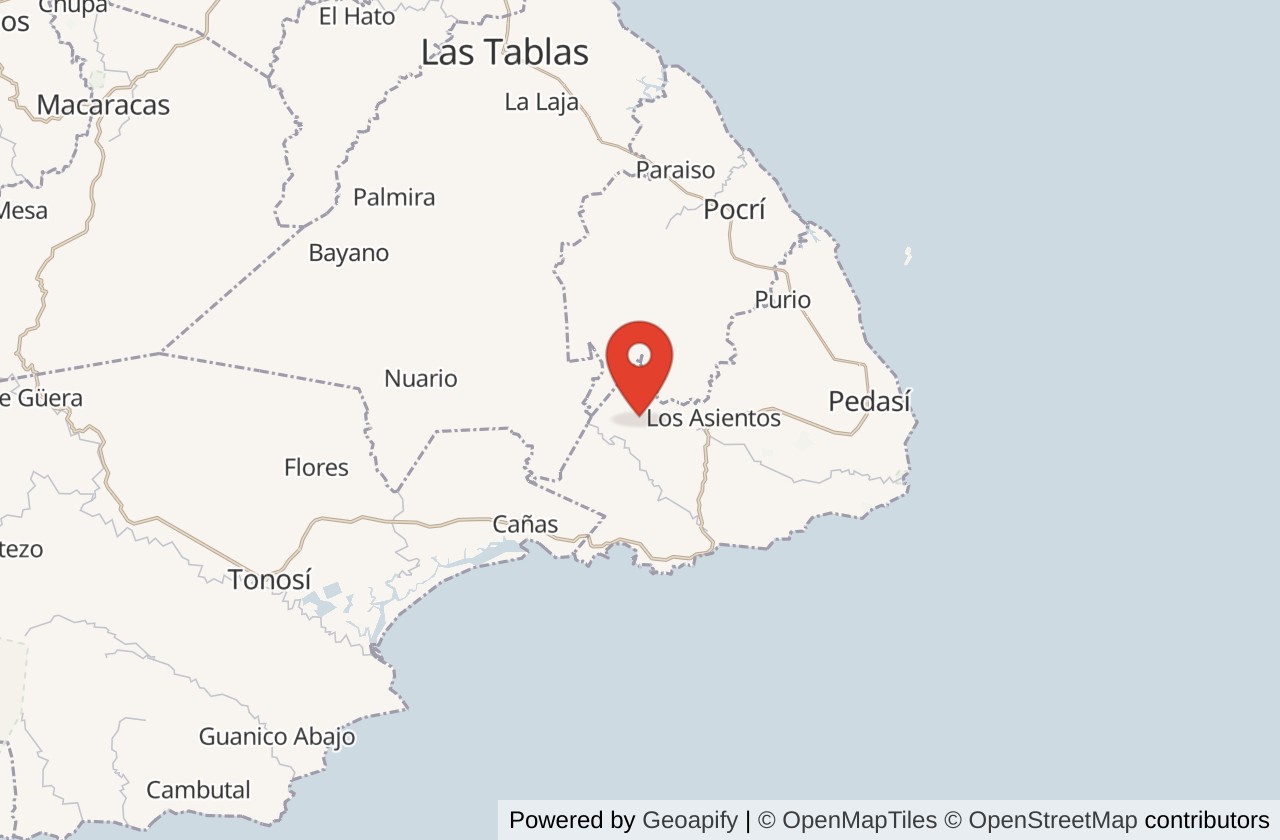 Map showing Playa Venao location